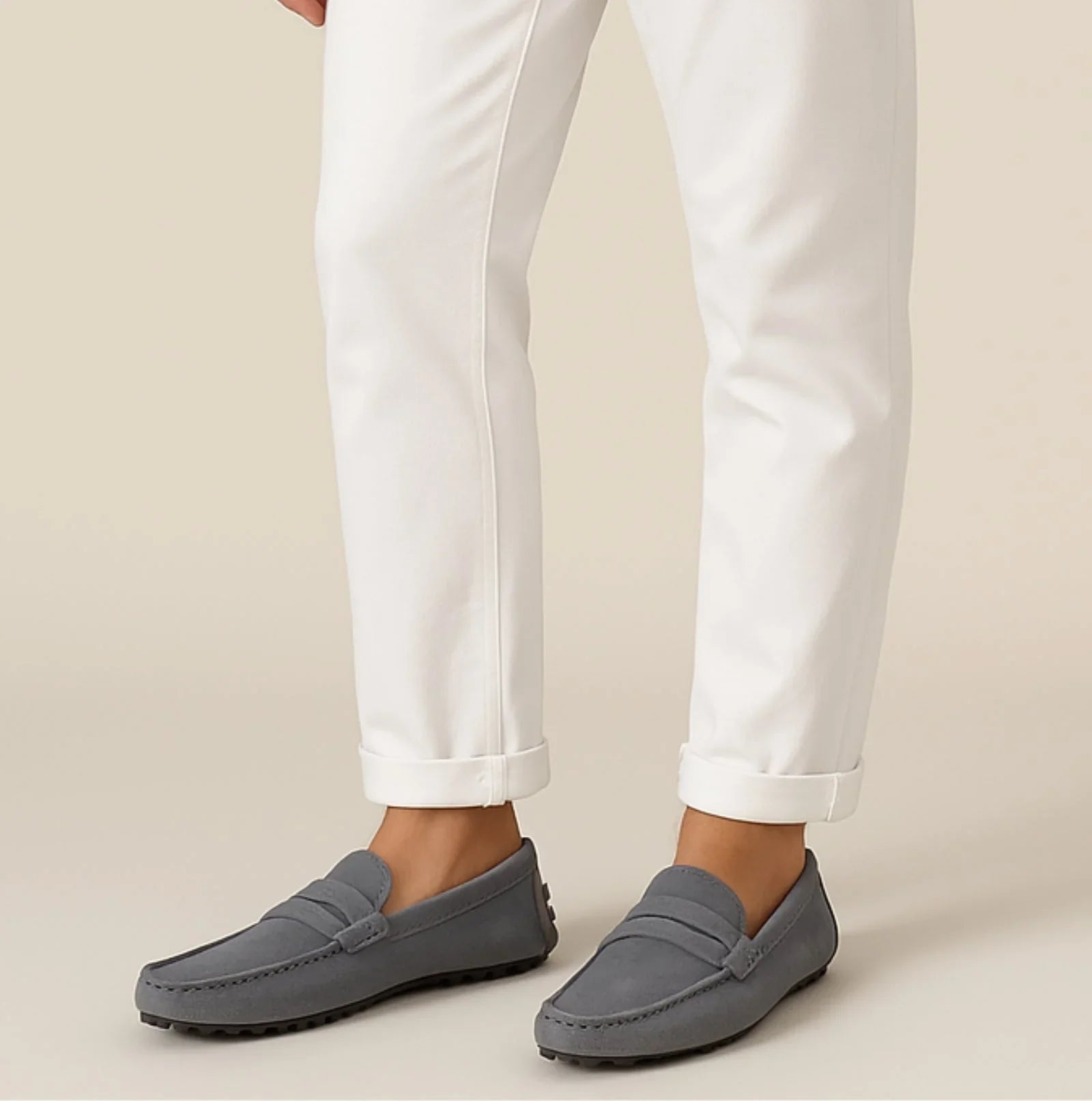 Mocassins en daim pour hommes style italien