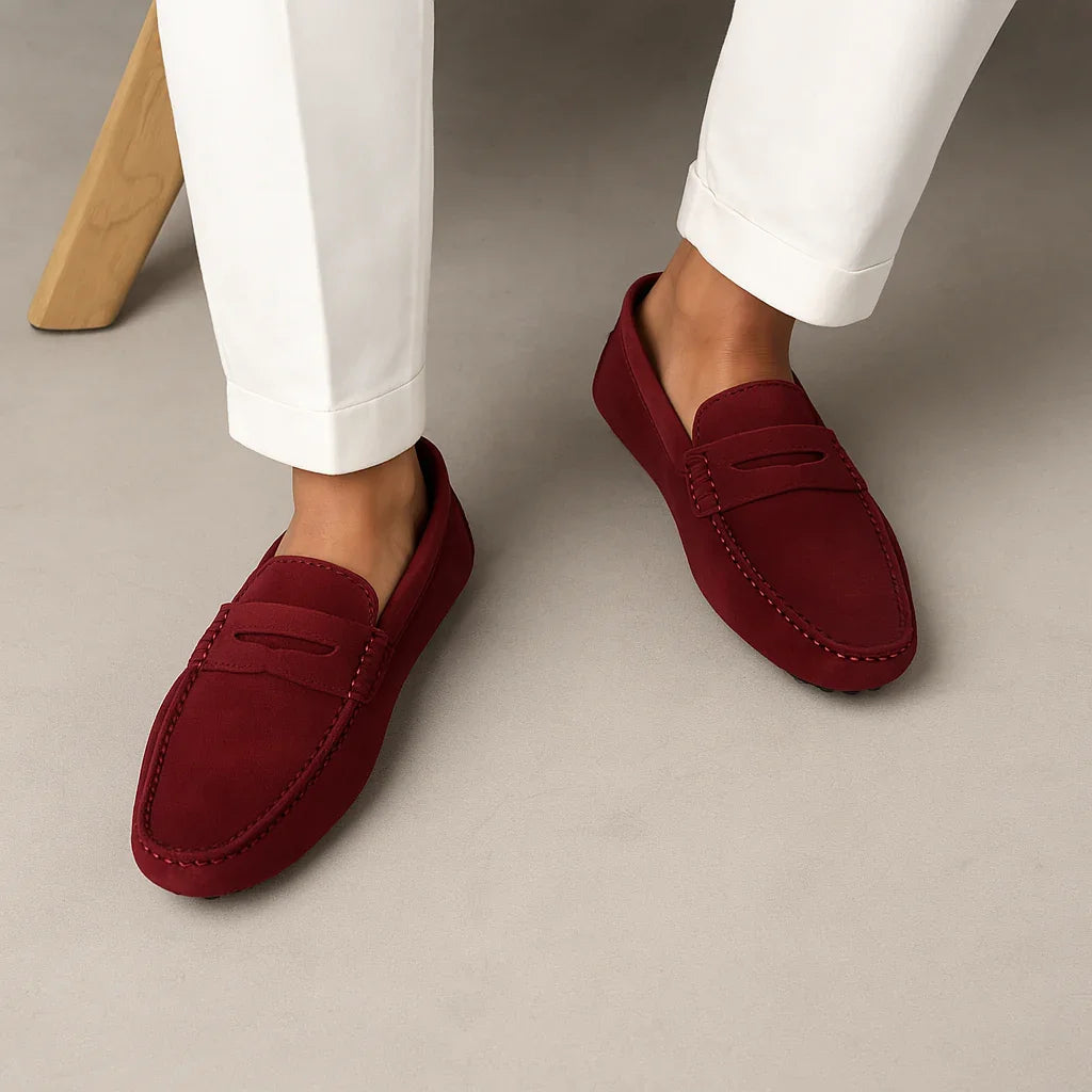 Mocassins en daim pour hommes style italien