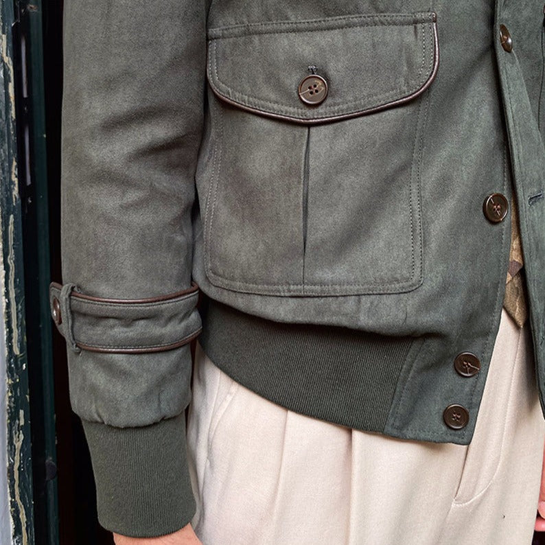 Vintage Suede Button Jacket (Atlas — revisao)