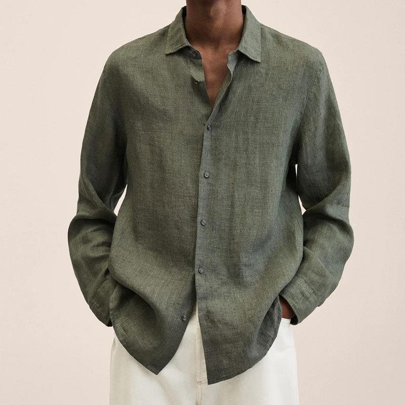 Chemise en lin pour homme style élégant