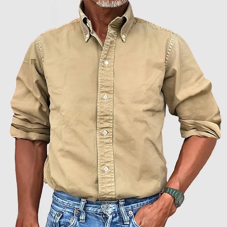 Chemise homme à manches longues en coton