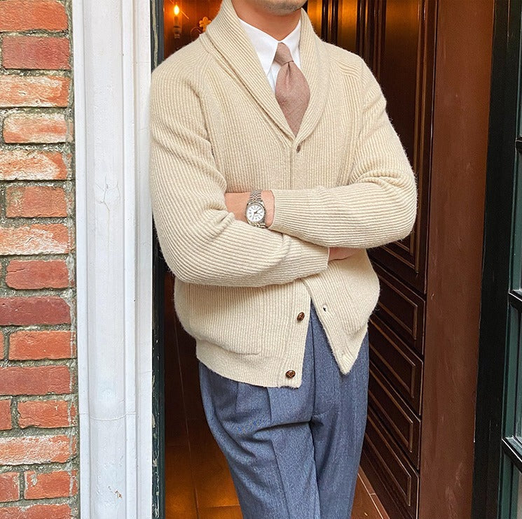 Cardigan tricoté à col châle Bond Street