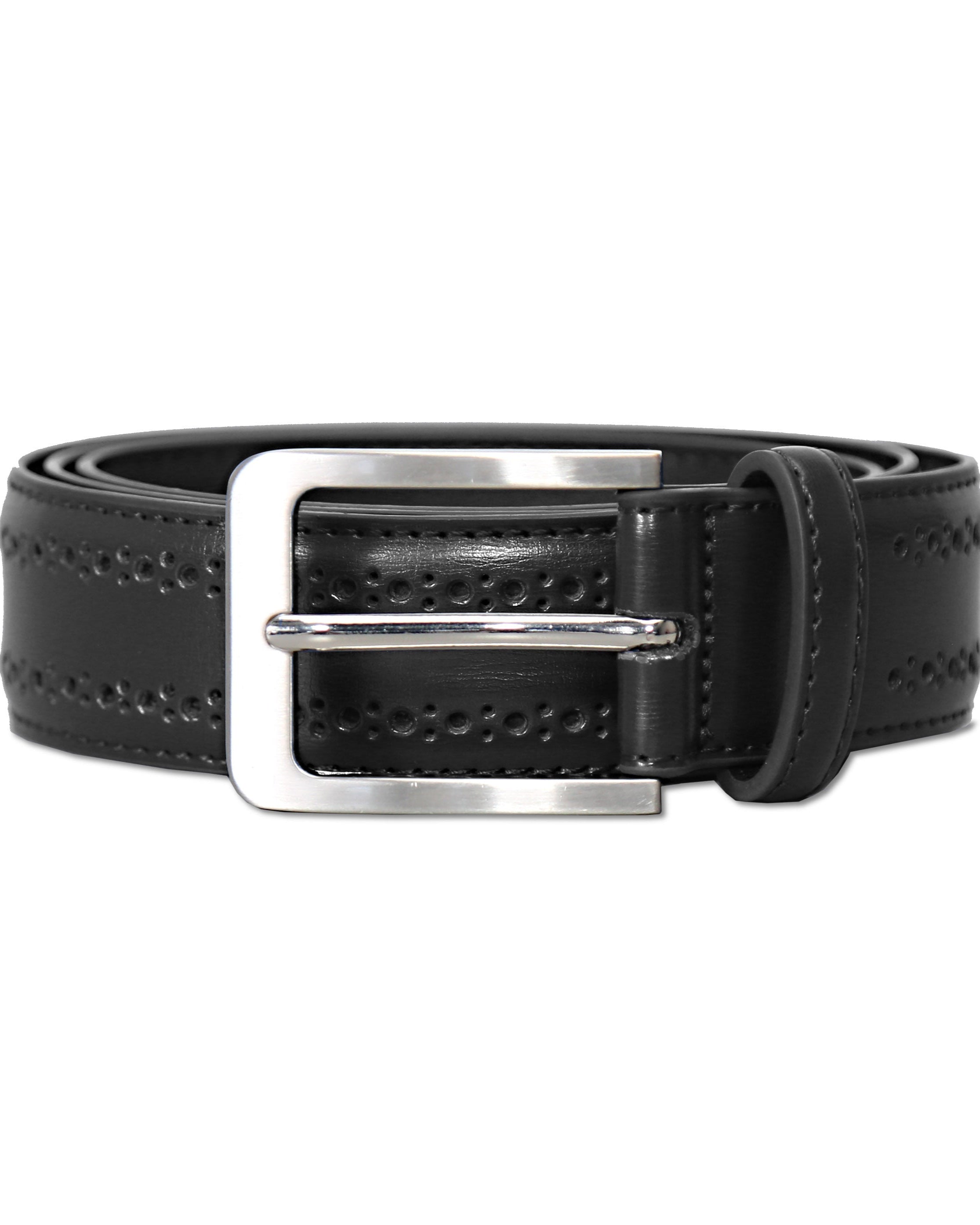 Ceinture en cuir perforé - Noir