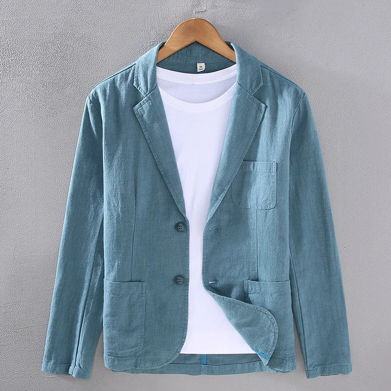 Blazer formel en coton et lin Wellington