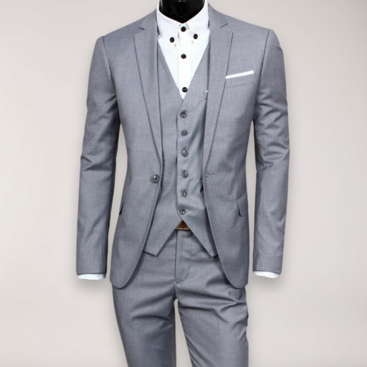 Men’s 3-Piece Slim Fit Suit – Tailored Blazer, Waistcoat and Trousers