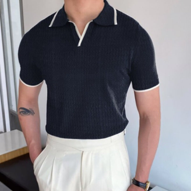 Old Money V-Kragen Polo-Shirt