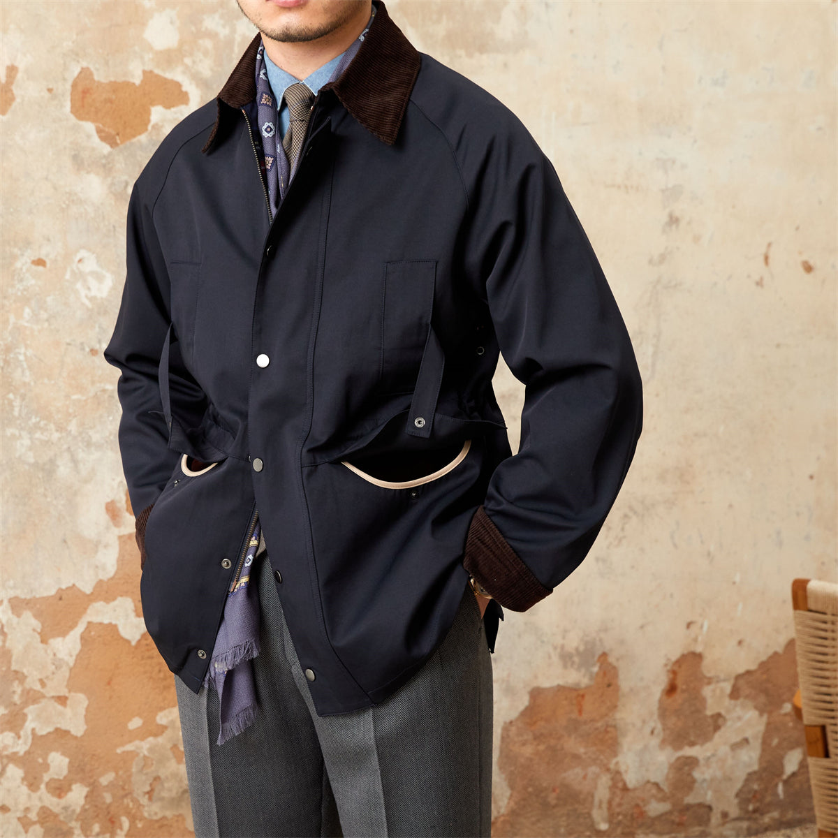 Richmond Baumwollmischung Wasserdichte Cordjacke