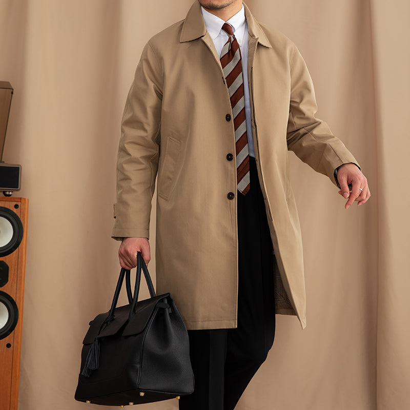 Trench-coat en mélange de coton à col montant Londres