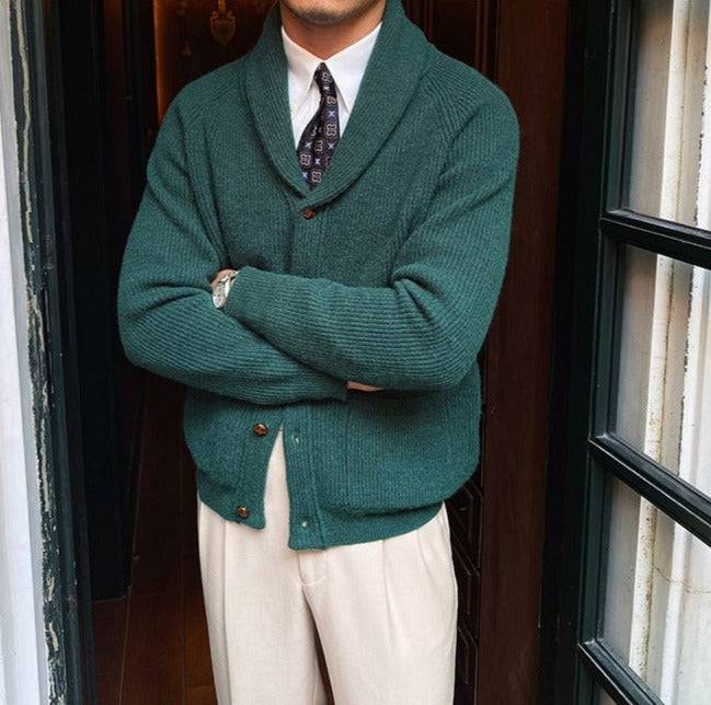 Cardigan tricoté à col châle Bond Street