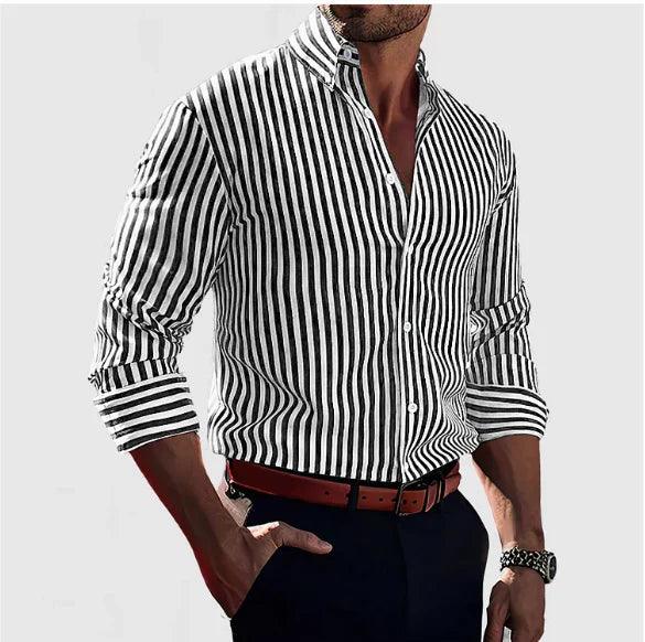 Chemise rayée pour homme en coton