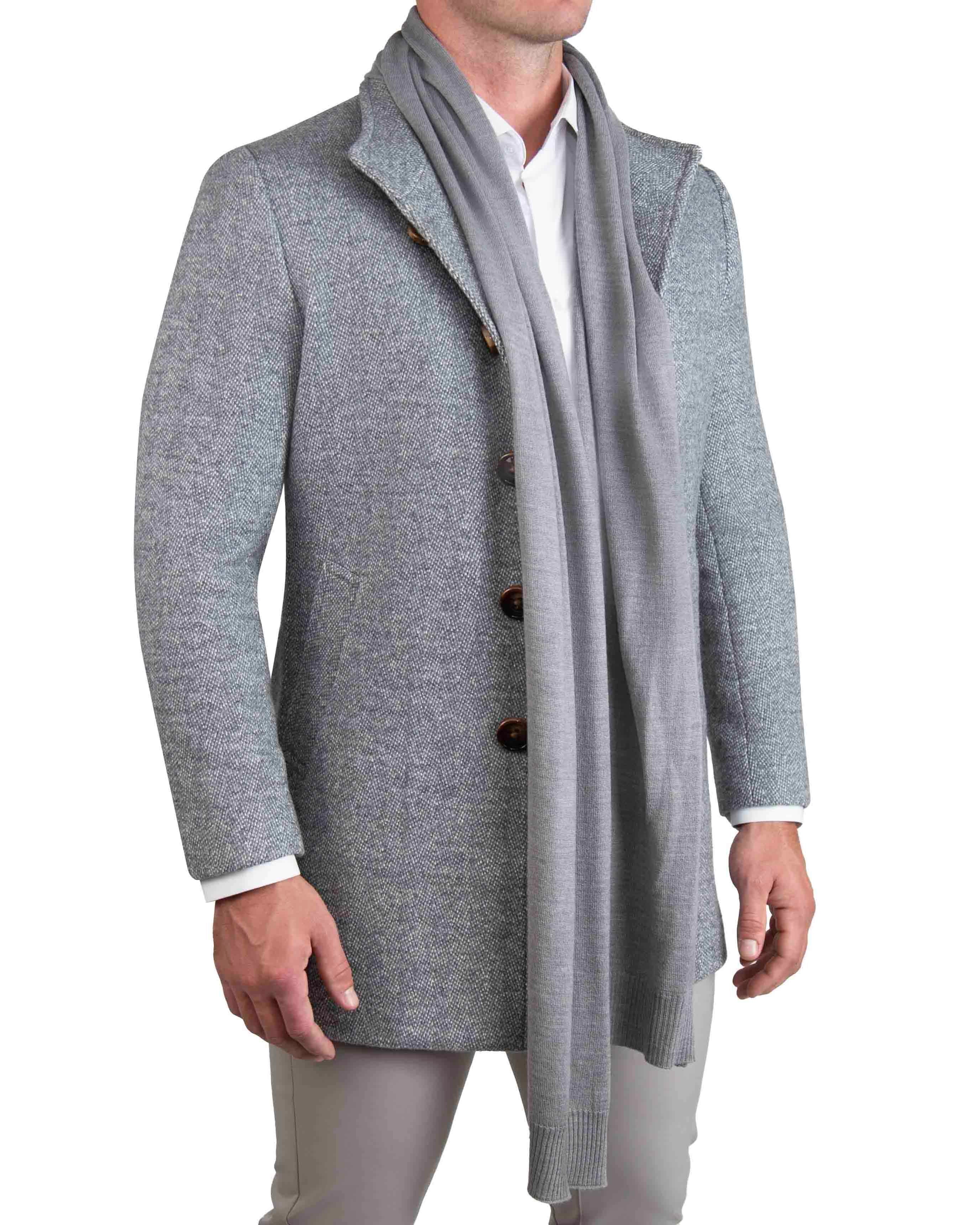 Merinowollstrickschal - Grau