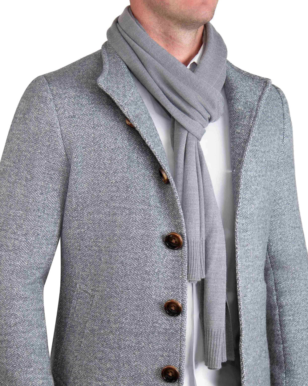Merinowollstrickschal - Grau