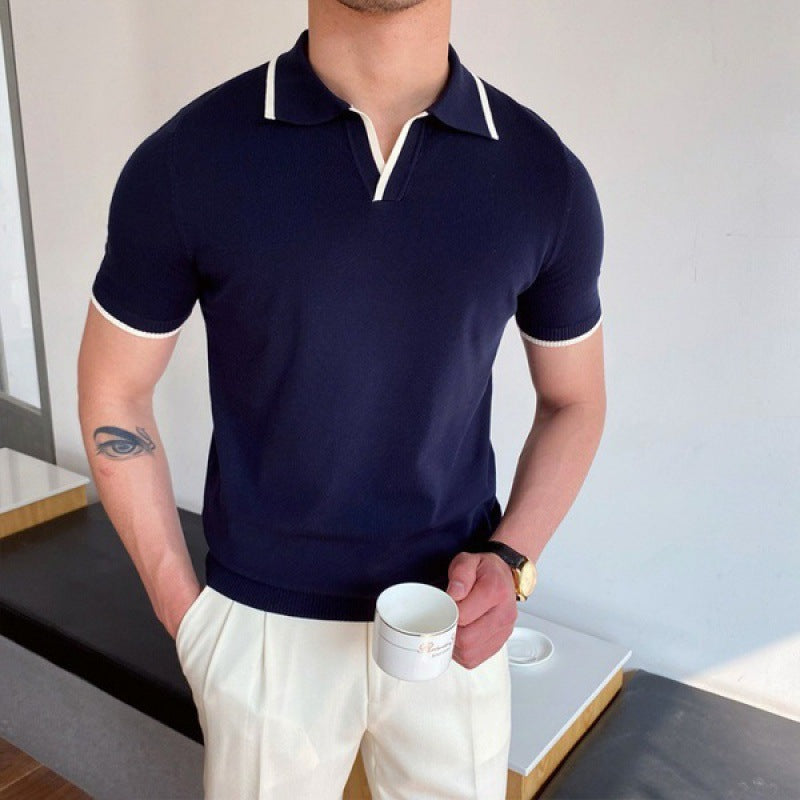 Old Money V-Kragen Polo-Shirt