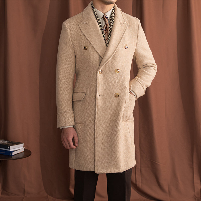 Manteau polo en chevrons vintage en mélange de laine Palazzo