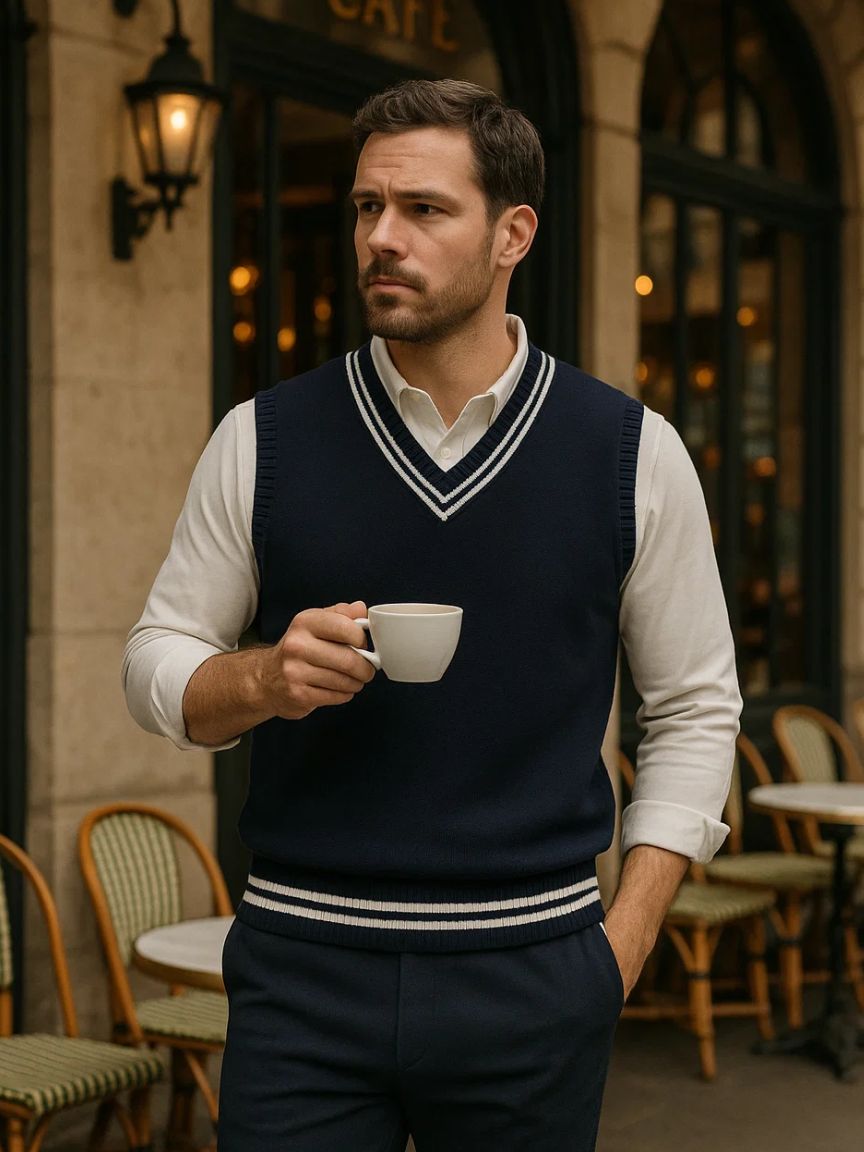 Veste en tricot essentielle Old Money