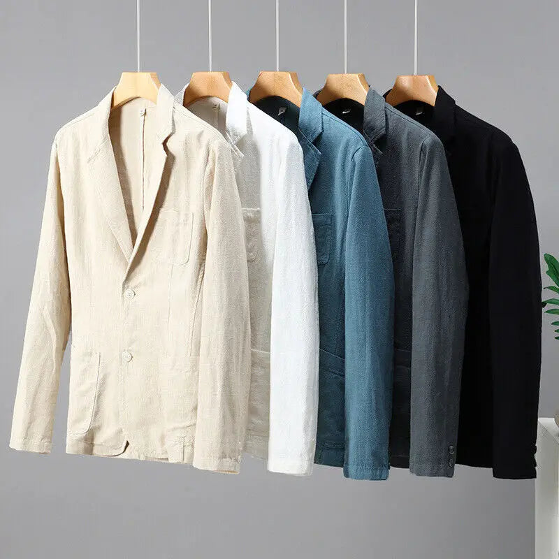 Blazer formel en coton et lin Wellington