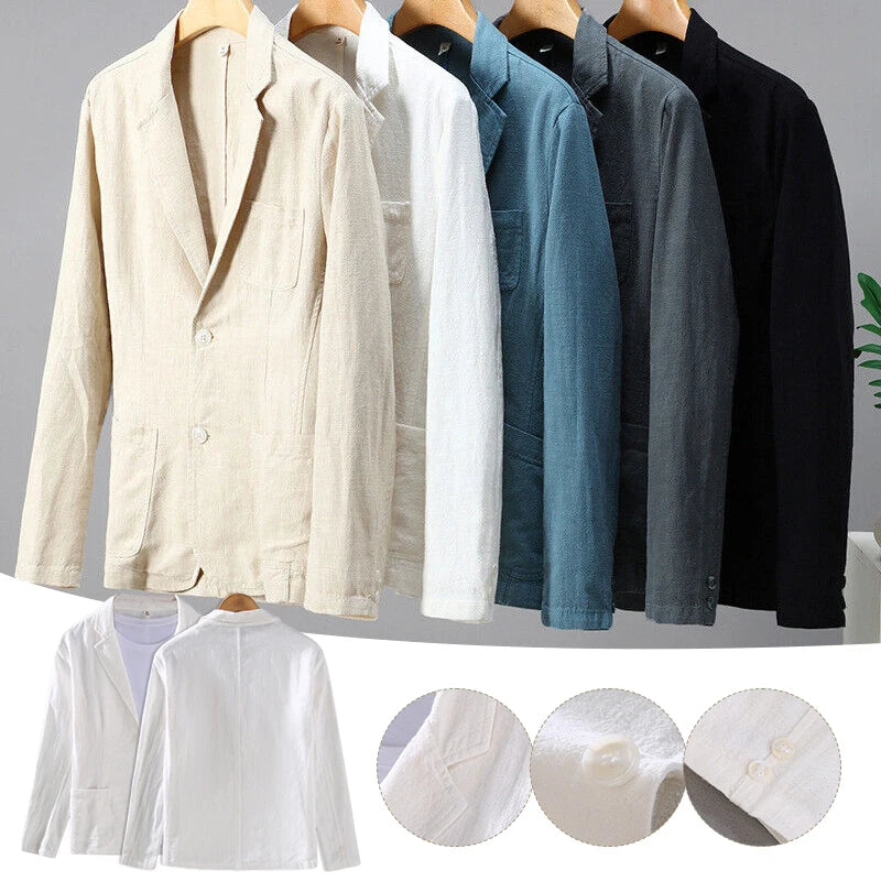 Blazer formel en coton et lin Wellington