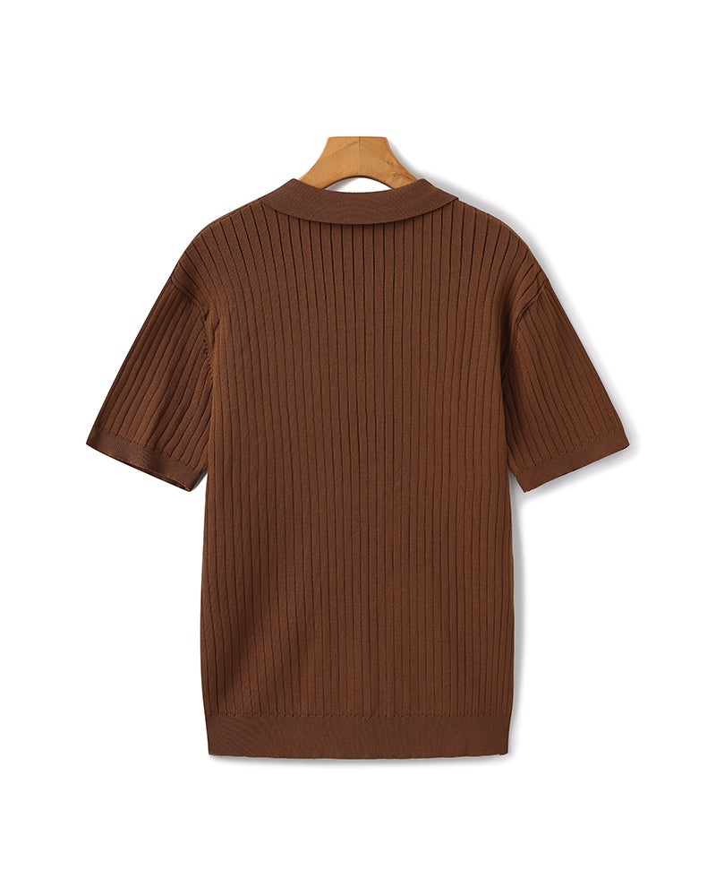 Ribbed Knit Polo – Fine Merino