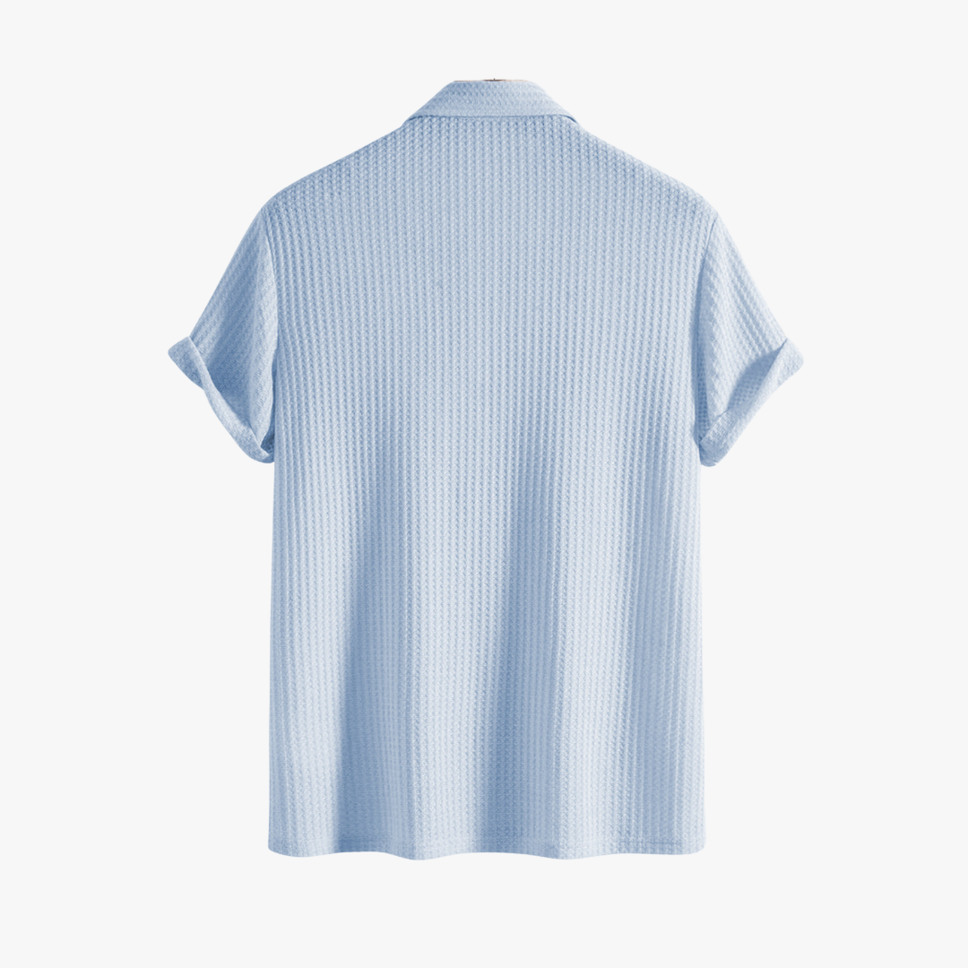 Polo côtelé en maille gaufrée