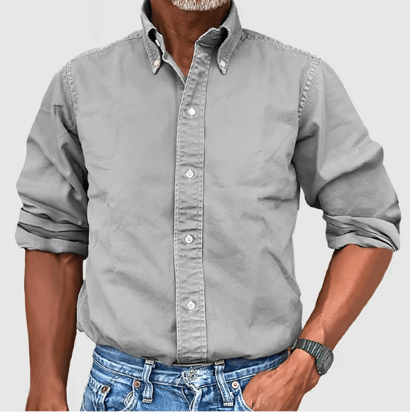 Chemise homme à manches longues en coton