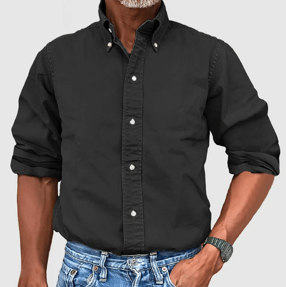 Chemise homme à manches longues en coton