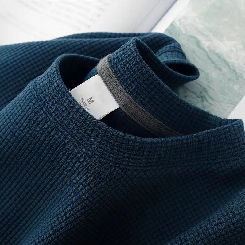 Men's Ultra Comfortable Waffle T-Shirt in Midnight Navy