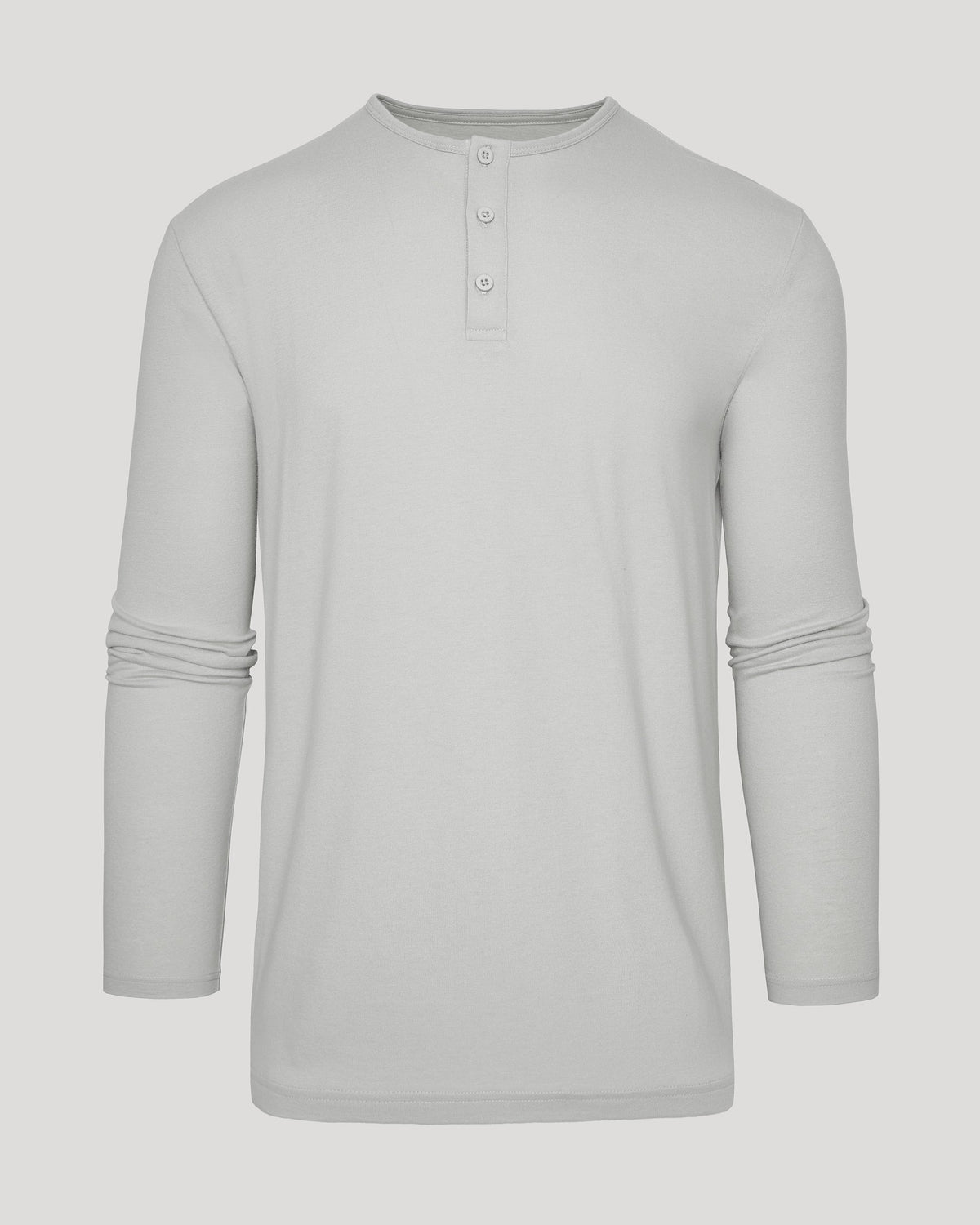 Brera long sleeve henley in Steel Gray — flat