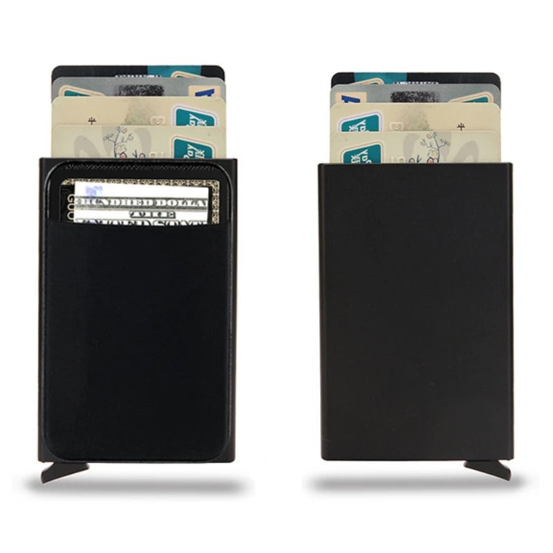 Portefeuille mince à rabat RFID – Édition métal