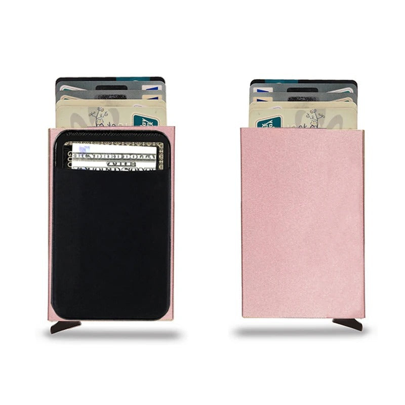 Portefeuille mince à rabat RFID – Édition métal