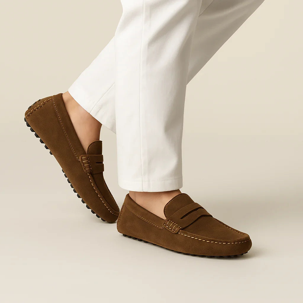 Mocassins en daim pour hommes style italien