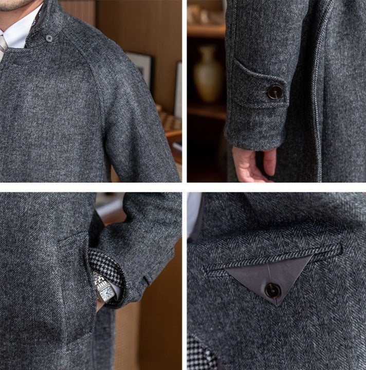 Manteau raglan ceinturé en mélange de laine Royal Albert