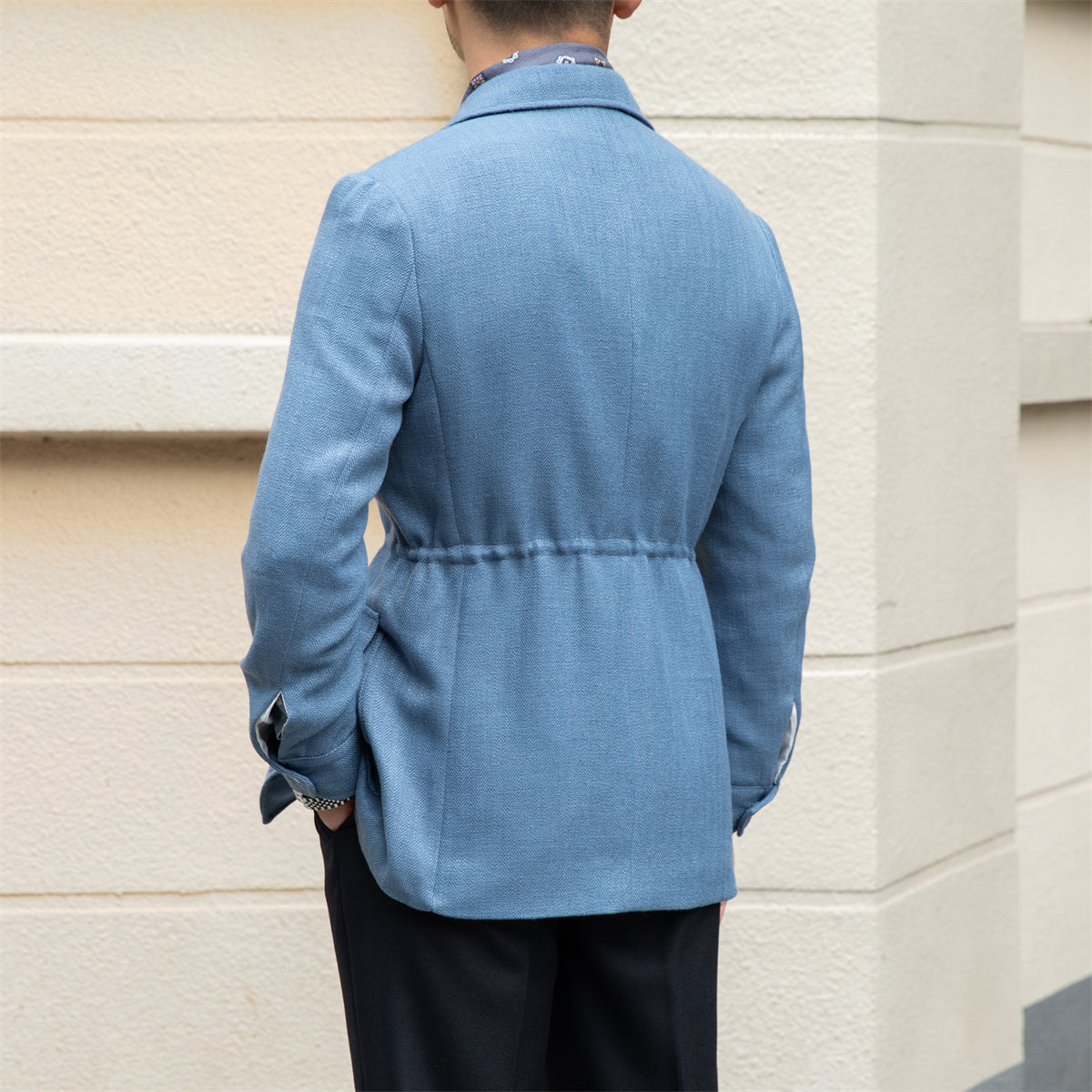 Veste col costume Milan en mélange de lin