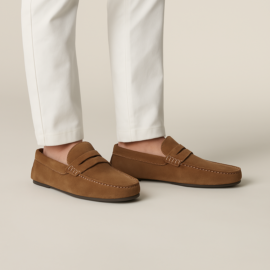Italian-Style Suede Driving Loafers