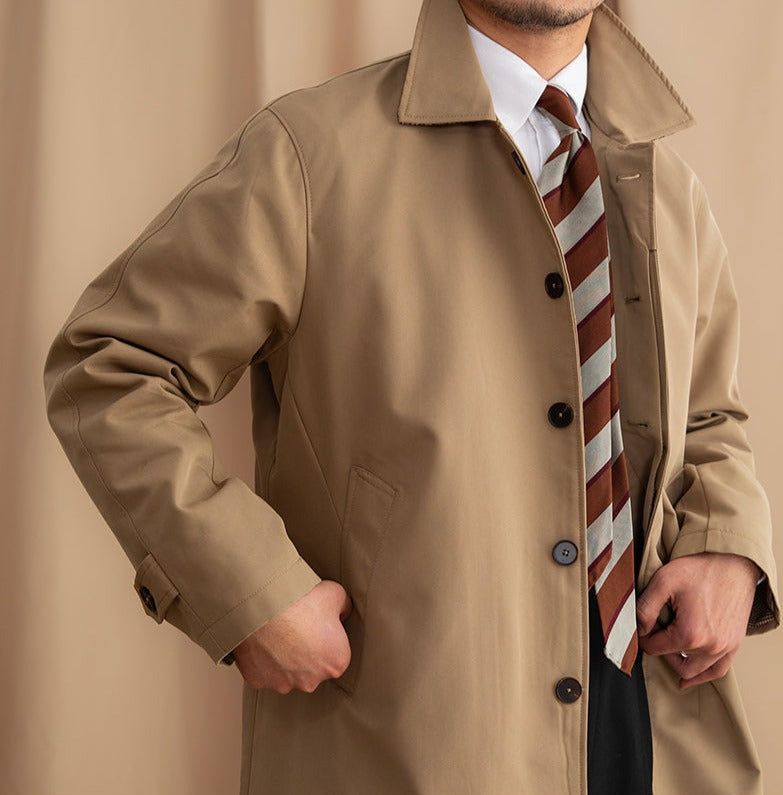 Trench-coat en mélange de coton à col montant Londres