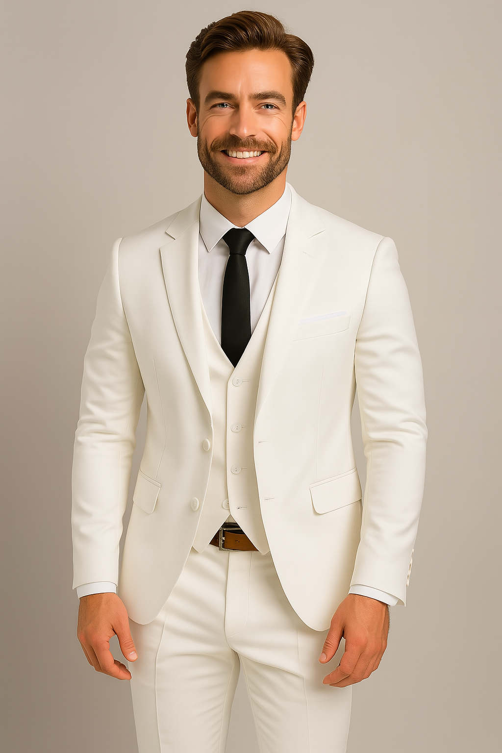 Men’s 3-Piece Slim Fit Suit – Tailored Blazer, Waistcoat and Trousers