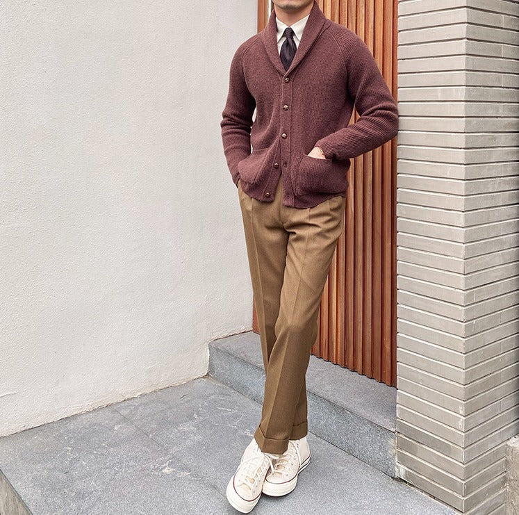 Cardigan tricoté à col châle Bond Street
