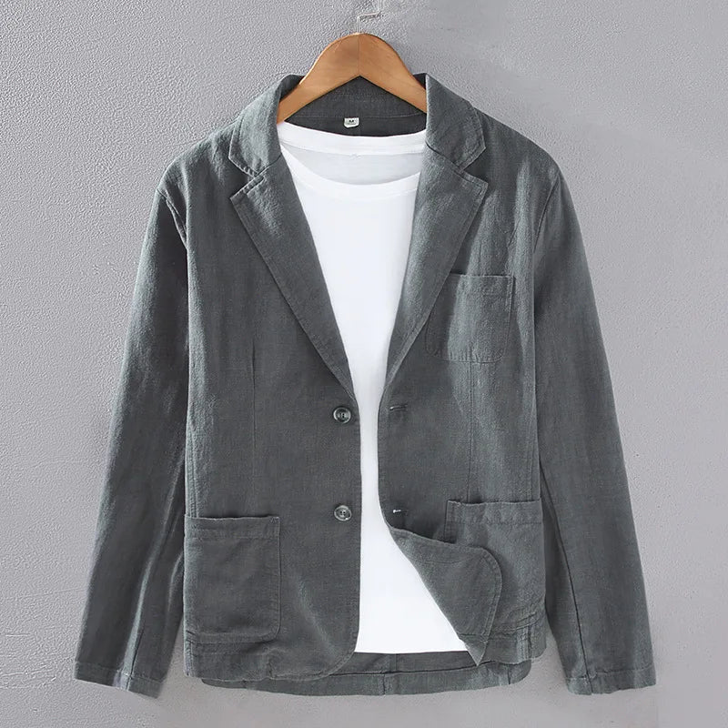 Blazer formel en coton et lin Wellington