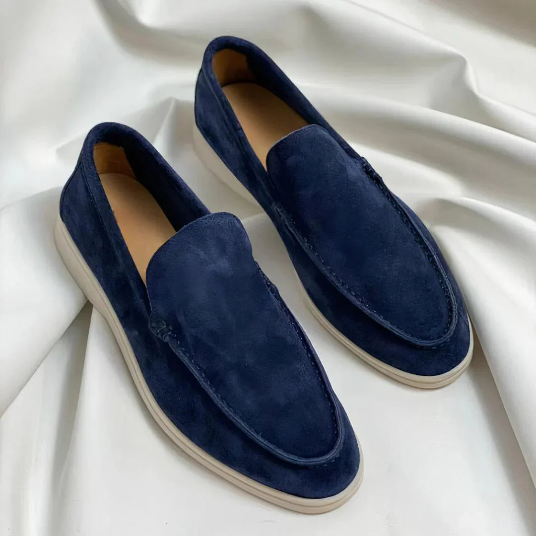 Herren Slipper Wildleder Flachprofil