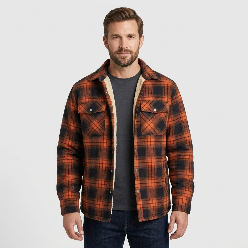 Derrick | Men's Sherpa Lined Plaid Shirt Jacket
