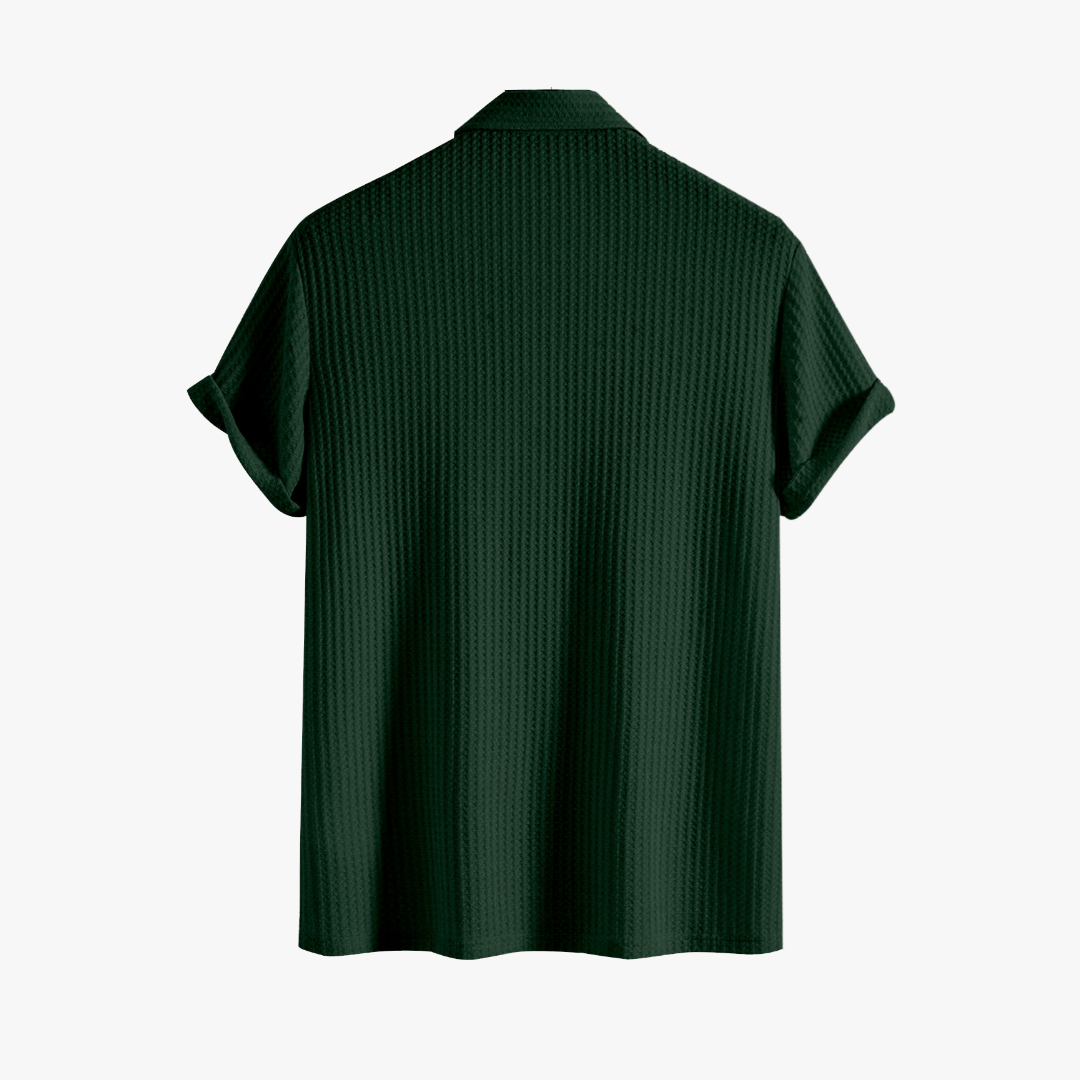 Polo côtelé en maille gaufrée