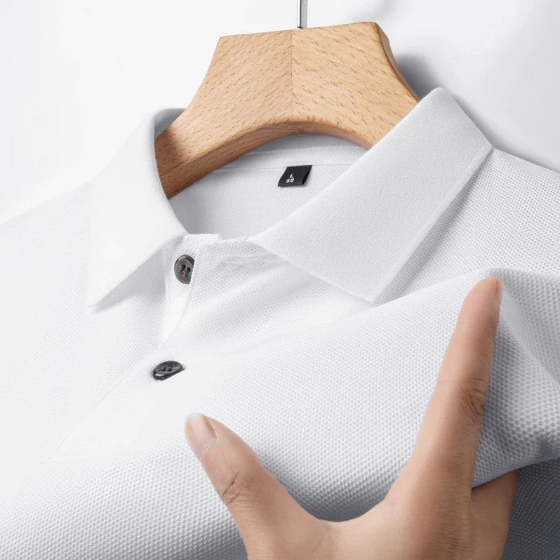 Men's Ultra Comfortable Cotton Polo Shirt in Chalk White