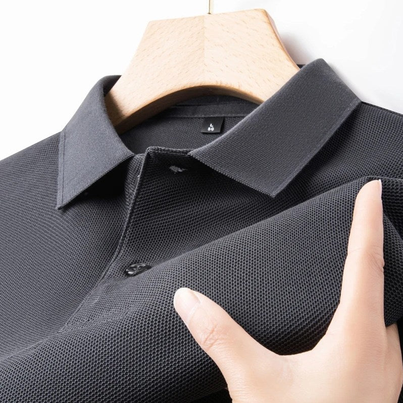 Men's Ultra Comfortable Cotton Polo Shirt in Charcoal Gray