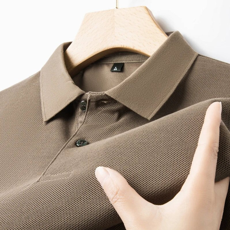Men's Ultra Comfortable Cotton Polo Shirt in Mocha Brown