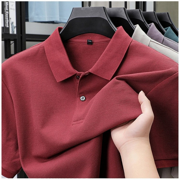 Men's Ultra Comfortable Cotton Polo Shirt in Merlot Red