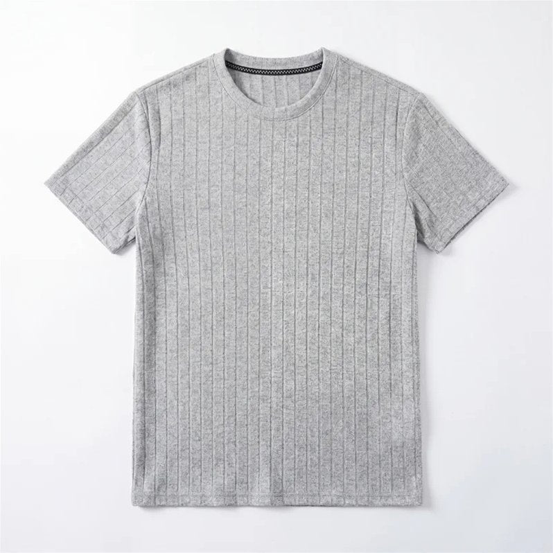 Men's Ultra Comfortable Ribbed T-Shirt in Heather Gray