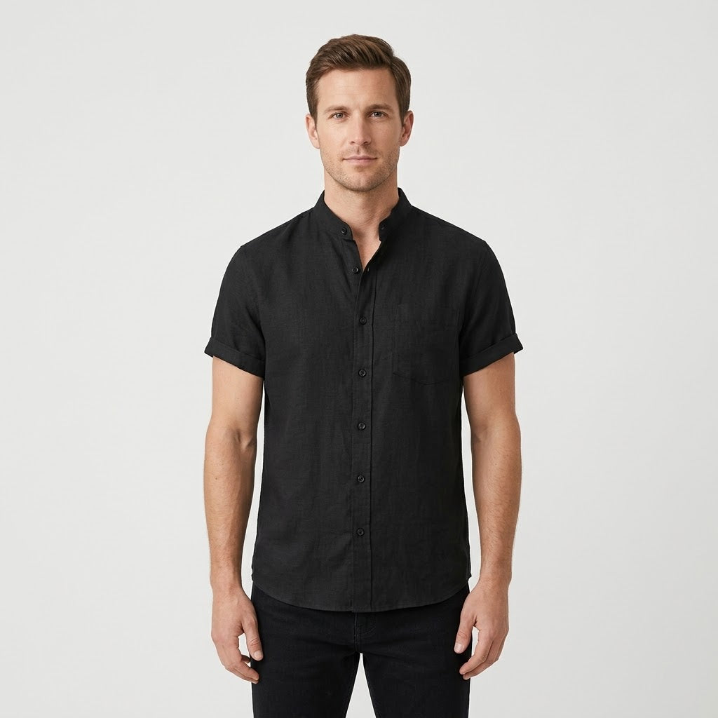 Chemise en lin pour homme style décontracté