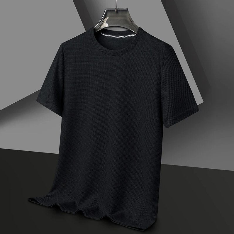 Men's Ultra Comfortable Waffle Crew T-Shirt in Espresso Black