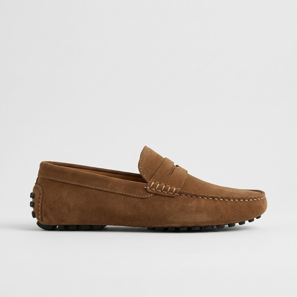 Italian-Style Suede Driving Loafers