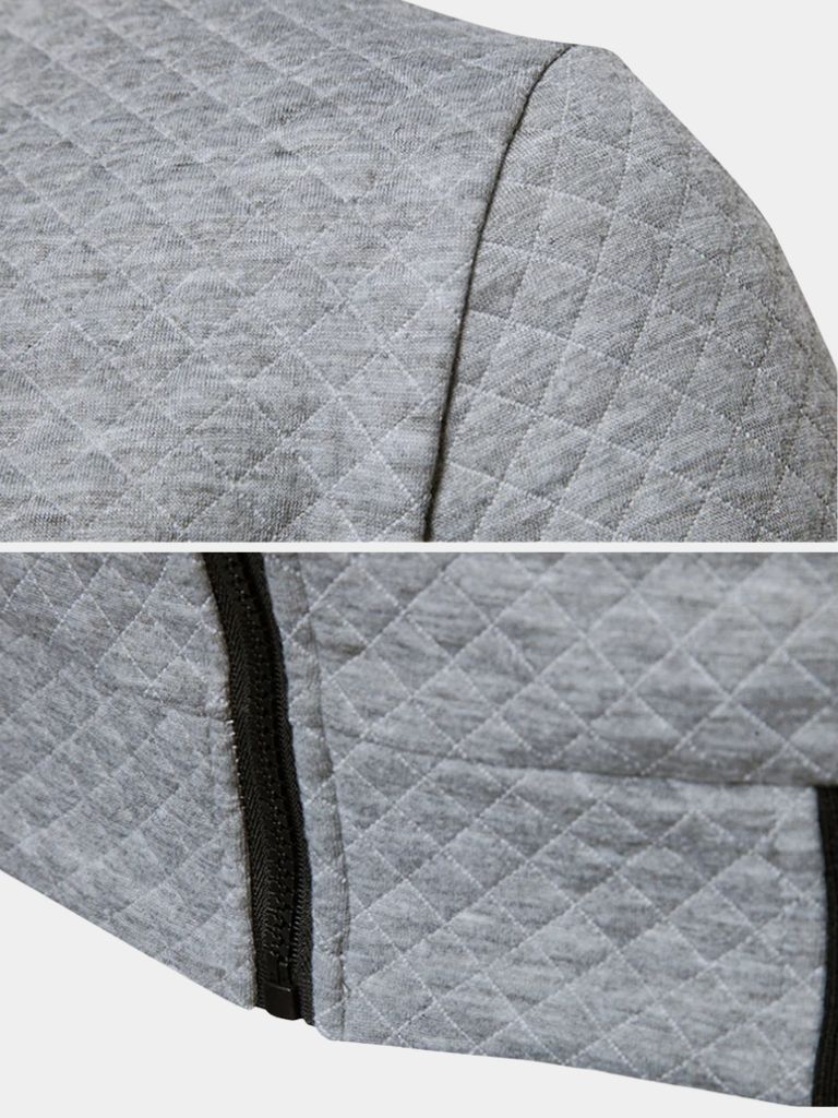 Textured Casual Bomber Jacket