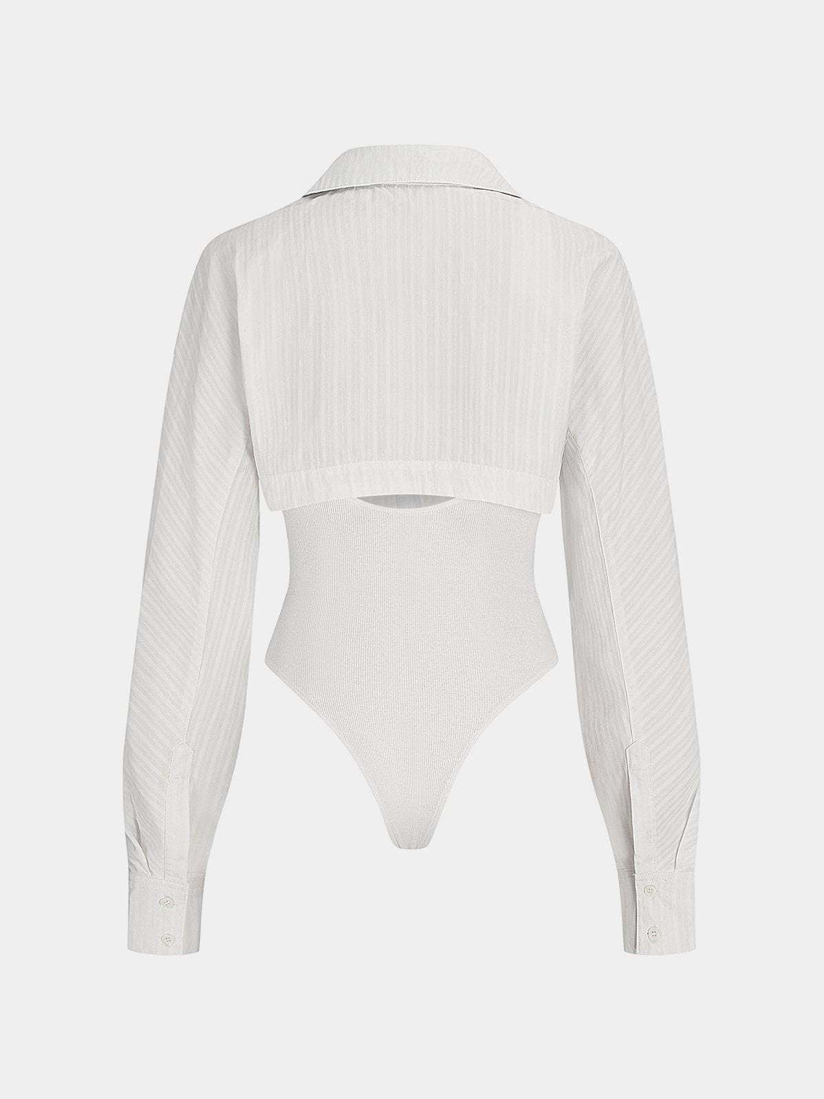 Women's 2 in 1 Collared Cotton-Blend Bodysuit — detail